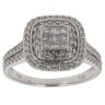 18ct White Gold 1.00ct Princess And Brilliant Cut Diamond Cluster Ring