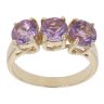 9ct Yellow Gold Amethyst Three Stone Ring