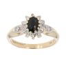 9ct Yellow Gold 0.15ct Diamond And Sapphire Cluster Ring