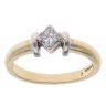 18ct Yellow and White Gold 0.27ct Princess Cut Diamond Solitaire Ring