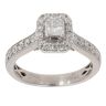 Platinum 0.77ct Radiant And Brilliant Cut Diamond Cluster Ring