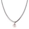 18ct White Gold Large Pearl Pendant and Chain 16"