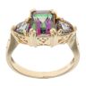 9ct Yellow Gold Three Stone Mystic Topaz Ring