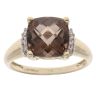 9ct Yellow Gold 0.05ct Diamond And Smoky Quartz Dress Ring