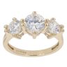 14ct Yellow Gold Cubic Zirconia Three Stone Ring