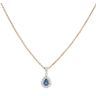 18ct Yellow And White Gold 0.30ct Brilliant Cut Diamond And Sapphire Cluster Pendant And Chain 16"