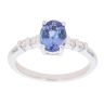 Platinum 0.10ct Diamond and Tanzanite Solitaire Ring
