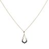 9ct Yellow Gold 0.01ct Diamond And Sapphire Pendant And Chain 18"