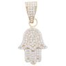 9ct Yellow Gold Cubic Zirconia Hamza Hand Pendant