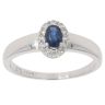 9ct White Gold 0.15ct Diamond And Sapphire Cluster Ring