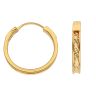 22ct Yellow Gold Diamond Cut Hoop Earrings