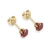 9ct yellow gold 4mm red CZ stud Earrings