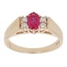 9ct Yellow Gold Ruby and Cubic Zirconia Dress Ring