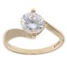 14ct Yellow Gold Cubic Zirconia Single Stone Twist Ring