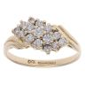 9ct Yellow Gold Cubic Zirconia Cluster Ring