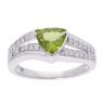9ct White Gold Peridot and Diamond Dress Ring