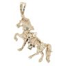 9ct Yellow Gold Sapphire Horse Pendant