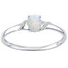 9ct White Gold Oval Opal and Diamond Shoulders Engagement Ring
