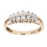 9ct Yellow Gold 0.30ct Diamond Two Row Cluster Ring