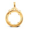 9ct Yellow Gold Half Sovereign Pendant Mount - Scroll Top