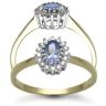 9 Carat Yellow Gold 0.12pts Diamond & Tanzanite Ring