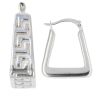 Silver Greek Key Handbag Hoop Earrings By Icesia