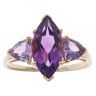 9ct Yellow Gold Amethyst Three Stone Ring