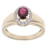 9ct Yellow Gold Purple Garnet and Cubic Zirconia Cluster Ring