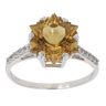 9ct White Gold Cubic Zirconia and Citrine Solitaire Ring