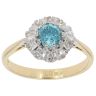 18ct Yellow Gold 0.10ct Diamond and Blue Gemstone Ring