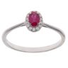 9ct White Gold 0.15ct Diamond And Ruby Cluster Ring