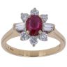18ct Yellow Gold 0.75ct Diamond and Ruby Cluster Ring