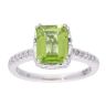 9ct White Gold Peridot and Diamond Rectangular Dress Ring