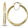 9ct Yellow Gold Channel Set Hoop Earrings