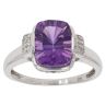 9ct White Gold 0.10ct Diamond And Amethyst Ring