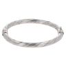 14ct White Gold Patterned Hinged Bangle