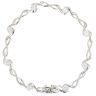9ct White Gold Cubic Zirconia Infinity Bracelet 7"