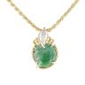 18ct Yellow Gold Jade and 0.10ct Diamond Pendant and Chain 18"