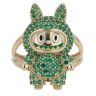 14ct Yellow Gold Green Gemstone Bunny Ring