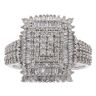 9ct White Gold 1.00ct Brilliant Cut Diamond Cluster Ring