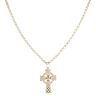 9ct Yellow Gold Celtic Patterned Cross Pendant And Chain 22"