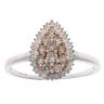 9ct White and Rose Gold 0.90ct Brown and White Diamond Cluster Ring