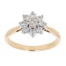 18ct Yellow Gold 0.45ct Brilliant Cut Diamond Floral Cluster Ring