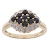 9ct Yellow Gold 0.10ct Diamond And Sapphire Cluster Ring