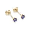 9ct yellow gold 3mm tanzanite CZ stud Earrings