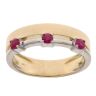 18ct Yellow and White Gold Three Stone Ruby Ring