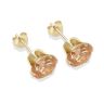 9ct yellow gold 7mm champagne CZ stud Earrings