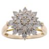 9ct Yellow Gold 1.00ct Brilliant Cut Diamond Cluster Ring