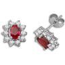 18 Carat White Gold Diamond-52pts Ruby-1.80ct Diamond Earrings