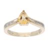 9ct Yellow Gold Created Citrine And Diamond Stone Set Ring